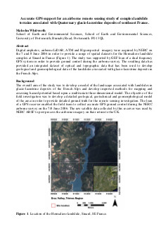 Accurate GPS support for an airborne remote sensing study of complex landslide terrains associated with Quaternary glacio-lacustrine deposits of southeast France